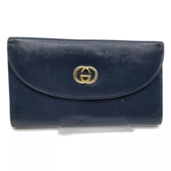 Gucci Long Wallet Blue Leather - Picture 1 of 10